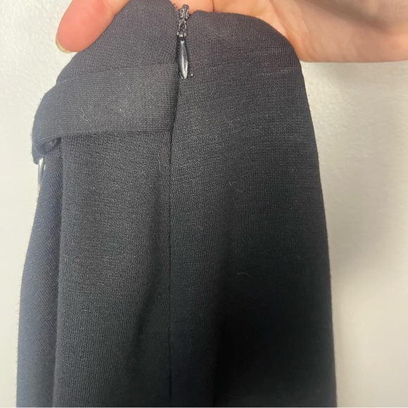 Vintage cache black mini skirt with silver chain belt size 4 90s office siren - Picture 4 of 6